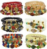 Bohemian Bracelet Sets for Women - 6 Sets Stackable Stretch Bracelets Multi-color Boho Jewelry for Women Hippie Bracelets Dainty Jewelry Best Friend Gift - Image 2